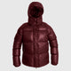 Aztec Diamond Heavy Quilted Puffer Jacket - Cherry