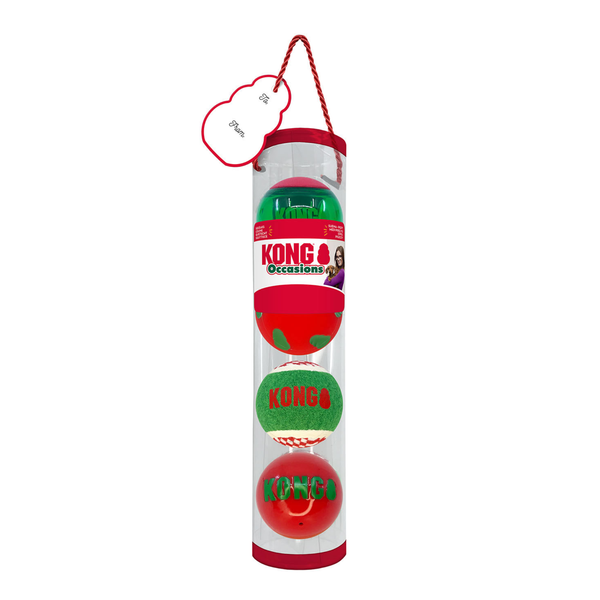 Kong Holiday Occasions Balls x4 - Assorted Medium Dog Toys