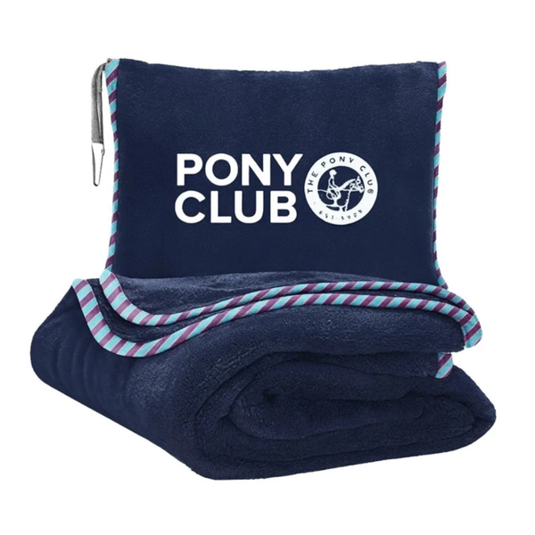 Official Pony Club 2-In-1 Blanket and Travel Pillow - Navy