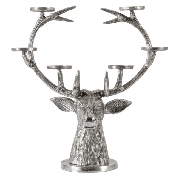 Gallery Direct Stag Candelabra - Aluminium