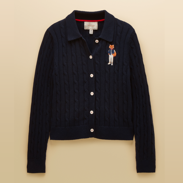 Joules Ladies Collared Cardigan Navy