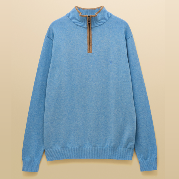 Joules Mens Hillside 1/4 Zip Light Blue