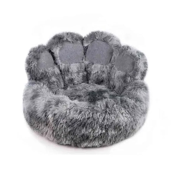 Snug and Cosy Anti-Anxiety Paw Donut Bed - Grey