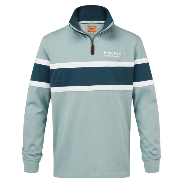 Schoffel Mens Exmouth Heritage Quarter Zip - Powder Blue