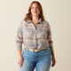 Ariat Ladies Arizona Western Snap Shirt - Ombre Blue Southwest