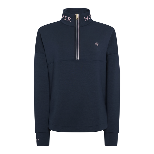 Holland Cooper Ladies Windsor Quarter Zip Sweat - Ink Navy