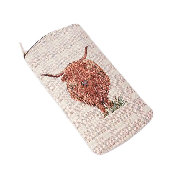 Signare Tapestry Highland Cow Glasses Case
