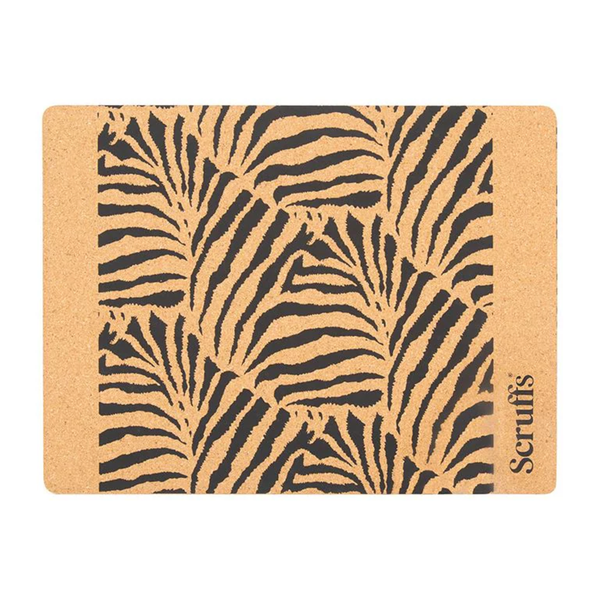 Scruffs Cork Pet Placemat - Zebra Print
