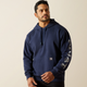 Ariat Mens Rebar Lightweight Logo Hoodie - Navy Heather/Alloy