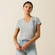 Ariat Ladies Vertical Logo Tee - Heather Grey