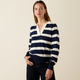 Ariat Ladies Langsett Sweater - Navy Rugby Stripe