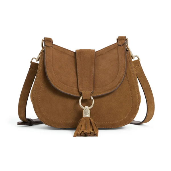 Fairfax and Favor Langham Messenger Bag - Tan Suede