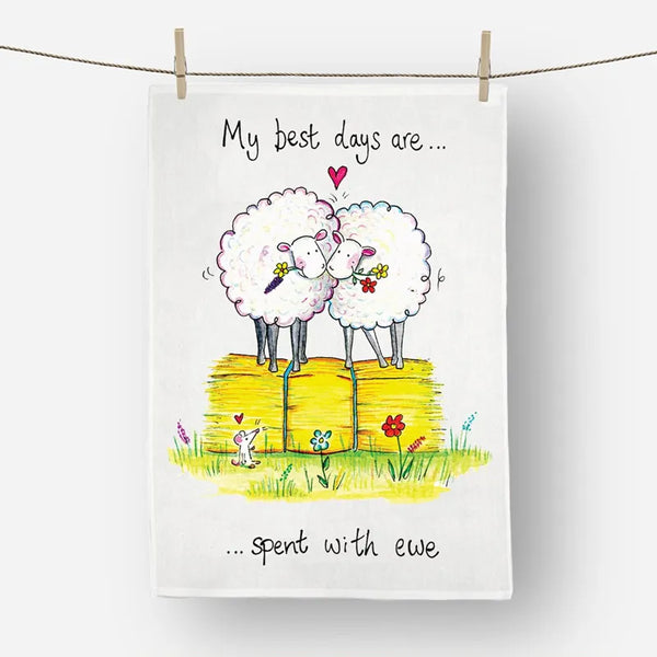 Draw Spent With Ewe Tea Towel