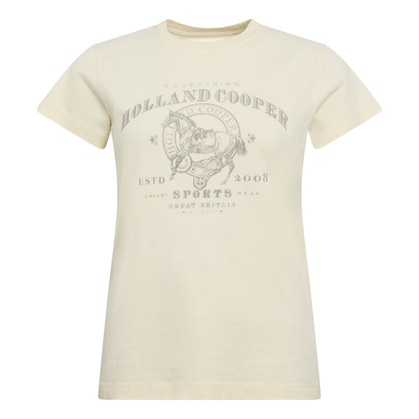 Holland Cooper Ladies Ivy League Tee - Ecru