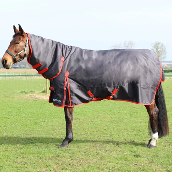 HyCONIC 200g Combi Turnout Rug - Charcoal/Red