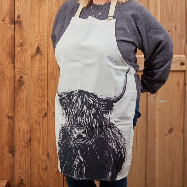 Langs Highland Cow Apron - Grey