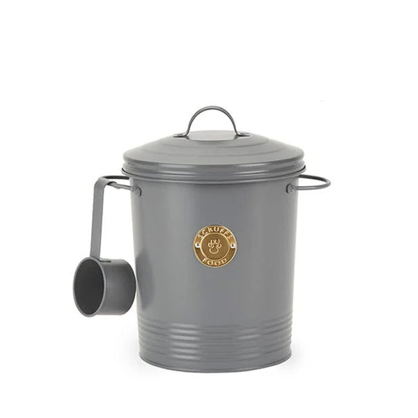 Scruffs Cantina 4L Steel Storage Pet Food Canister & Scoop - Dark Grey