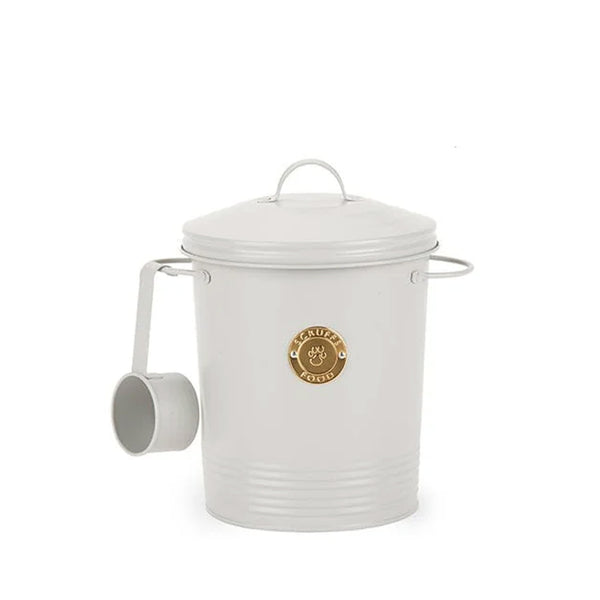Scruffs Cantina 4L Steel Storage Pet Food Canister & Scoop - Light Grey