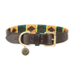 Benji & Flo Sublime Polo Leather Dog Collar - Green & Gold