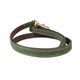 Benji & Flo Noble Suede Dog Lead - Green & Gold 18 inch 20cm