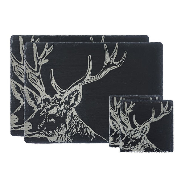 Selbrae House Slate Stag Placemat and Coaster