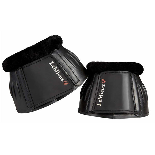 LeMieux Rubber Bell Boots with Fleece - Black