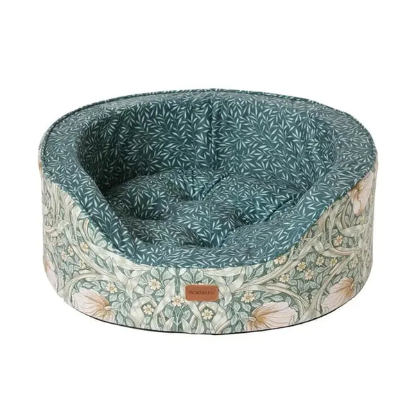 William Morris Pimpernel and Lily Leaf Oval Bed