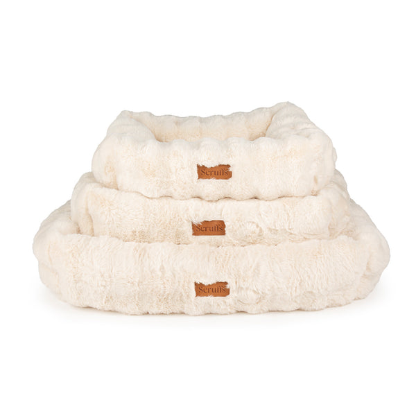 Scruffs Festive Fur Box Bed - Cream