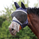 FlyGuard Pro Fine Mesh Fly Mask With Ears & Nose Fringe NAVY