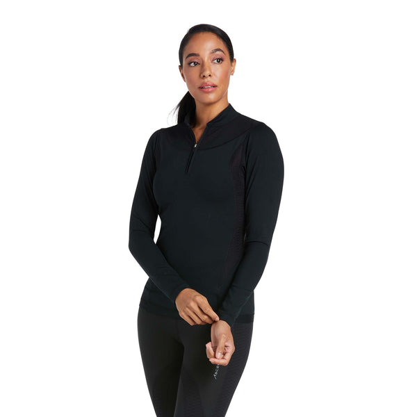 Ariat Ladies Ascent 1/4 Zip Baselayer - Black