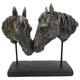 Nuzzling Bay Horse Heads Sculpture