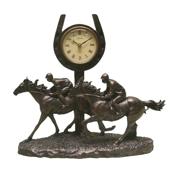 Galloping Past The Post Horse Mantel Clock