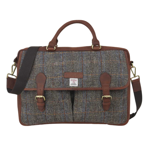 Harris Tweed Briefcase - Brown