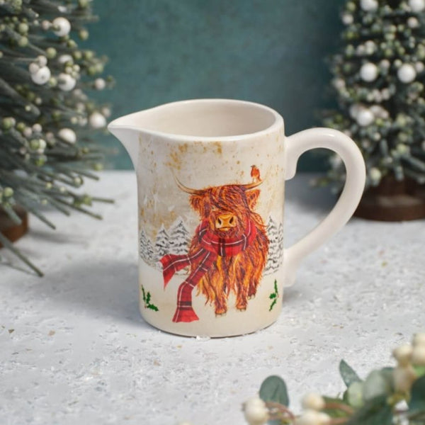 Langs Highland Cow with Scarf Ceramic Jug