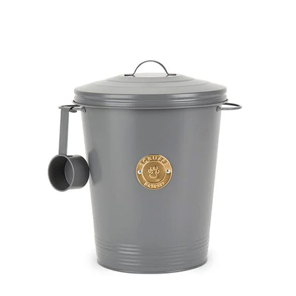 Scruffs Cantina 7L Steel Storage Pet Food Canister & Scoop - Dark Grey