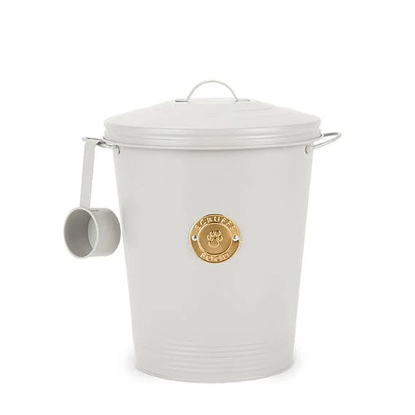 Scruffs Cantina 7L Steel Storage Pet Food Canister & Scoop - Light Grey