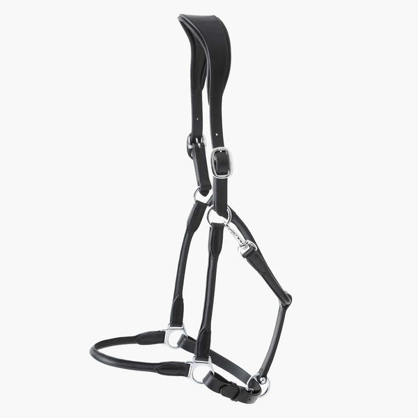 Premier Equine Hennaroso Rolled Anatomic Leather Head Collar - Black