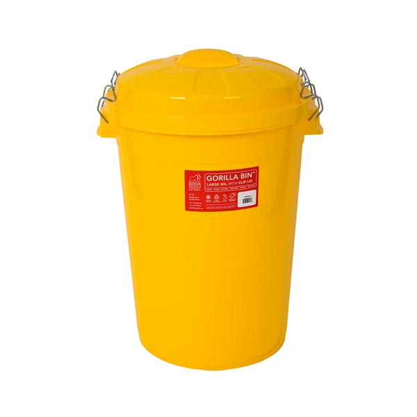 Red Gorilla Bin With Clip Lid - 80L - Yellow