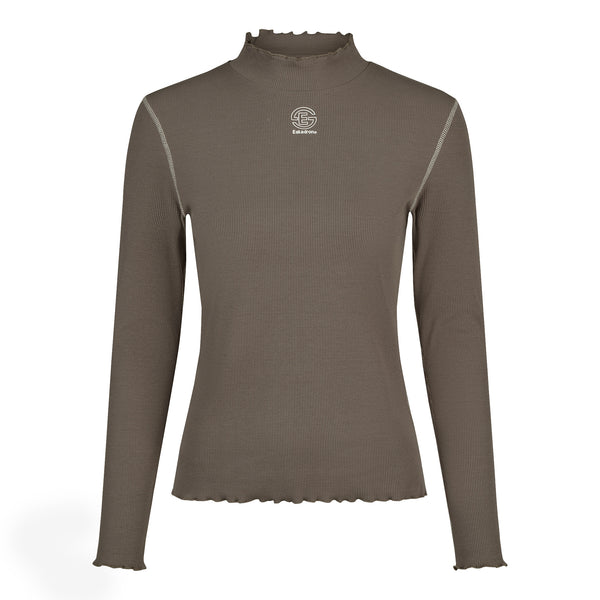 Eskadron Ladies Turtleneck Rib Shirt - Powder Taupe