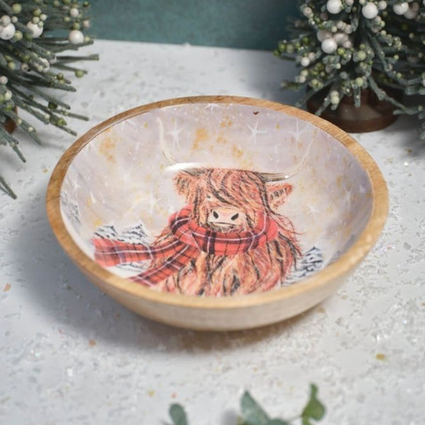 Langs Highland Cow with Tartan Scarf Bowl