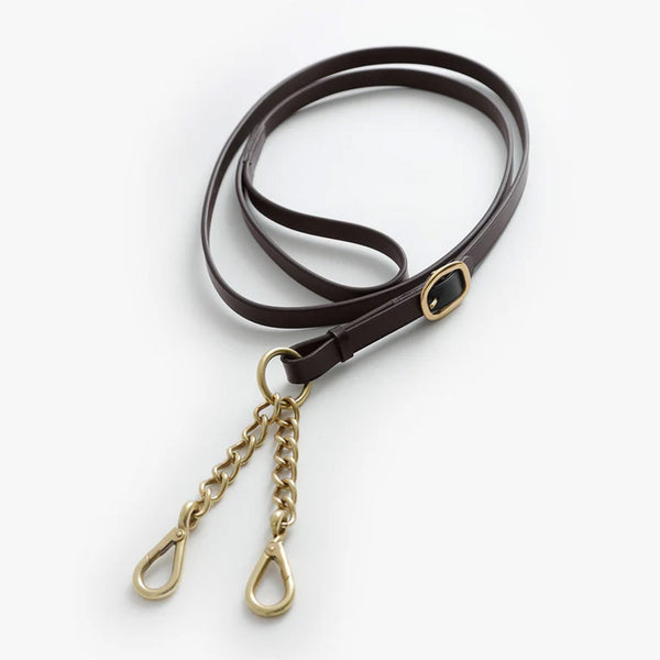 Premier Equine Leather Lead Rein with Chain Coupling - Havana