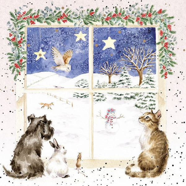 Wrendale Joy to the World Boxed Christmas Cards - 8 Pack