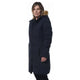 Hunter Outdoor Fur Trim A Line 3/4 Ladies Jacket - Navy