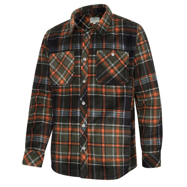 Hoggs Of Fife Balbeggie Fleece Shacket - Green/Rust