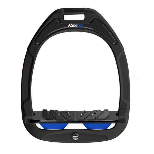 Flex-On Green Composite Inclined Ultra-Grip Stirrups - Black/Royal