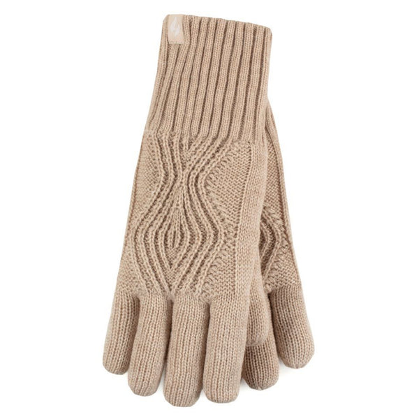 Heat Holders Ladies Tampere Cable Gloves - Oatmeal Melange