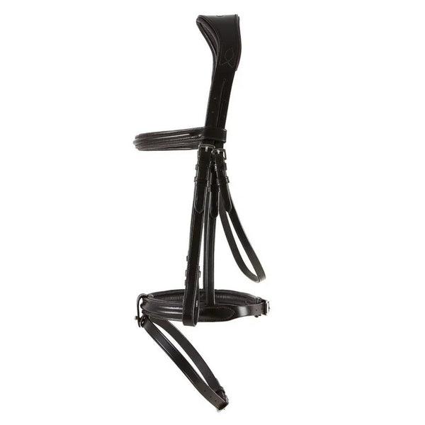 Cameo ComfortPro Flash Bridle with Rubber Grip Reins - Dark Brown