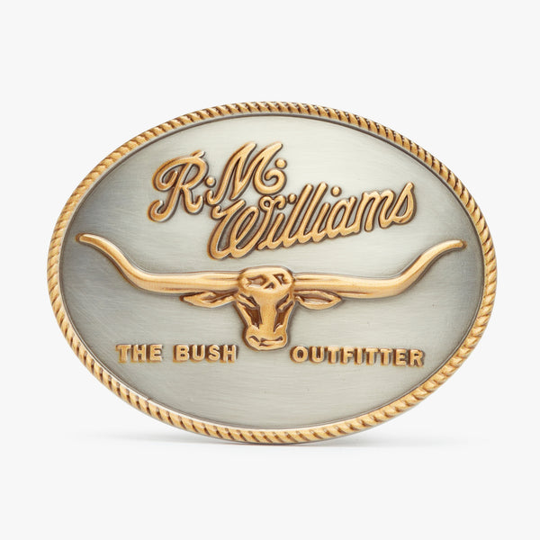 R.M.Williams Logo Buckle - Silver Gold