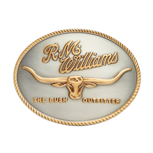 R.M.Williams Logo Buckle - Silver Gold