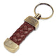 R.M.Williams Plaited Key Ring - Brown/Nickel